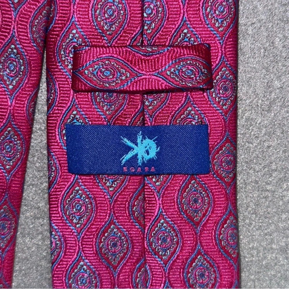 Egara 100% Silk Vibrant Pink Patterned‎ Men's Tie